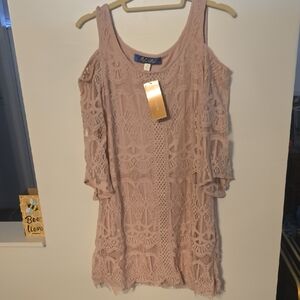 Blue Rain Blush Lace Dress